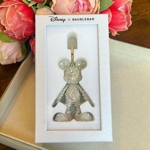 Baublebar Disney X Mickey Mouse Crystal Iridescent Purse Charm Key Chain